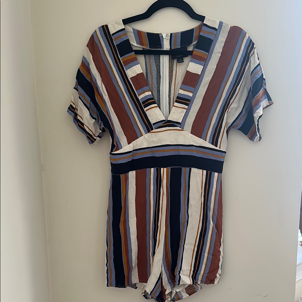 Striped V-Neck Romper